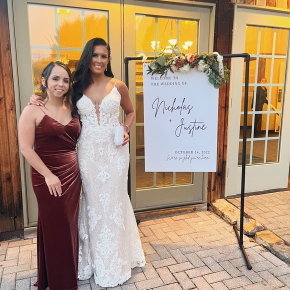 Revelry Terracotta Rory Velvet Bridesmaid Dress - Picture 6 of 10